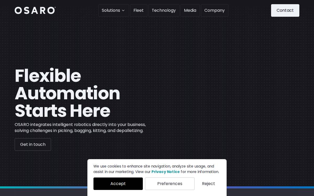 Osaro website preview
