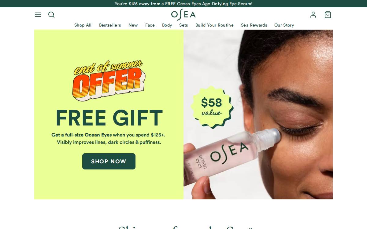 Oseamalibu website preview