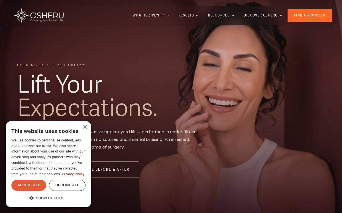 Osheru website preview