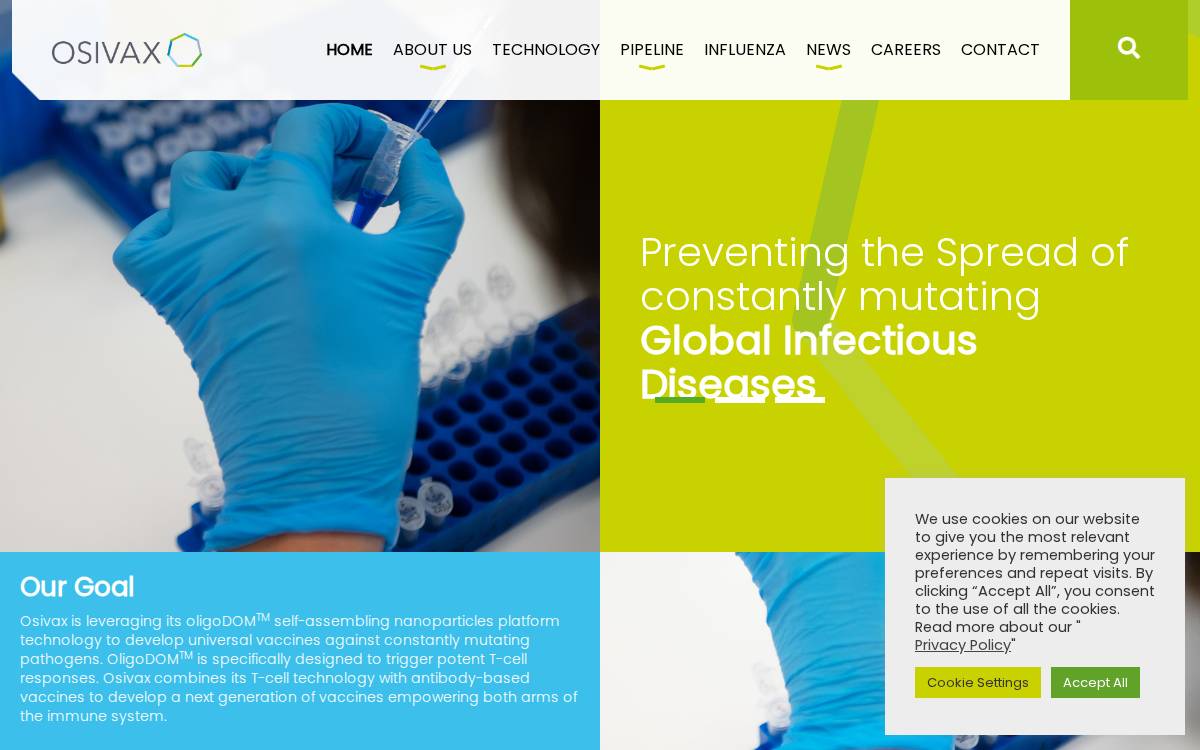 Osivax website preview