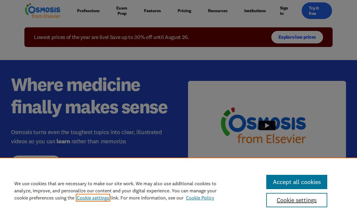 Osmosis website preview
