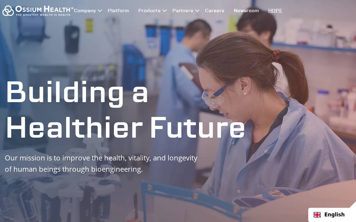 Ossium Health website preview