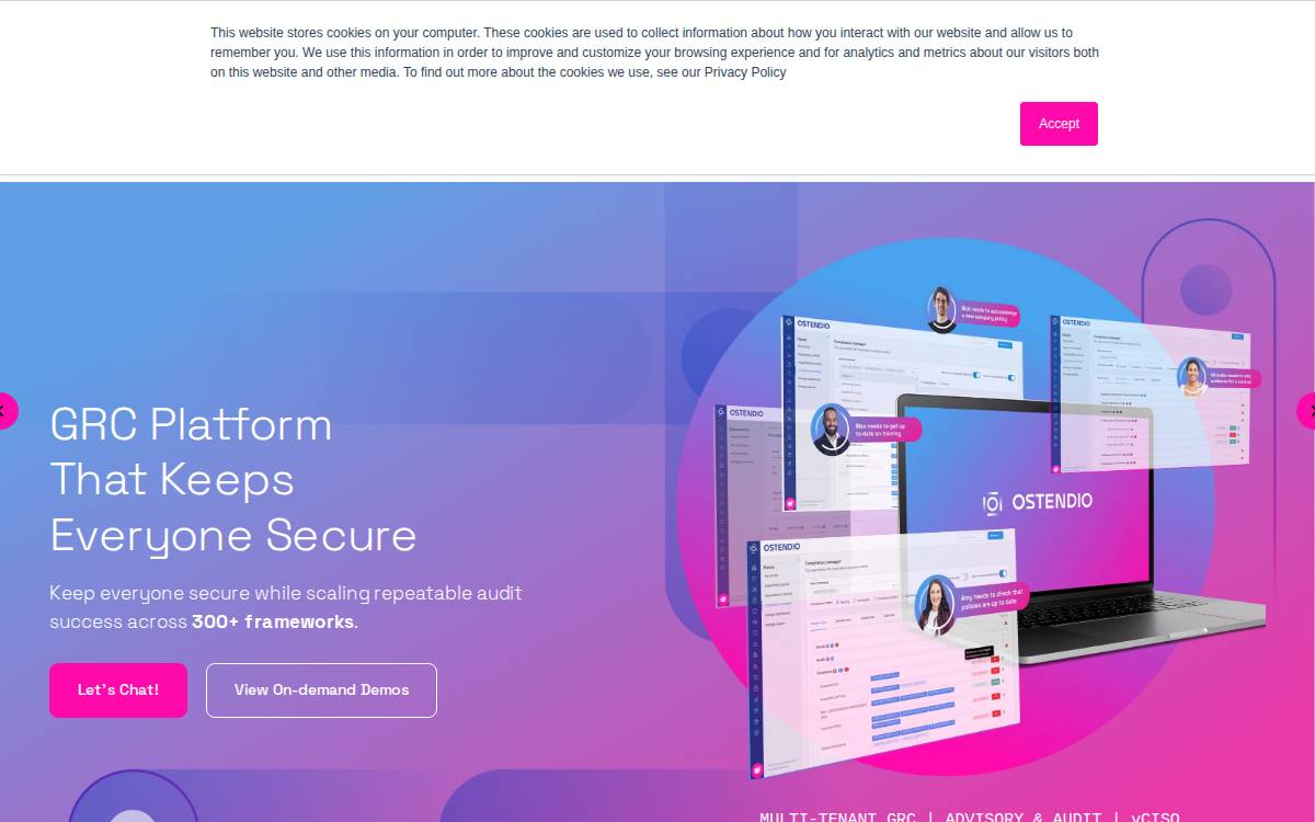 Ostendio website preview