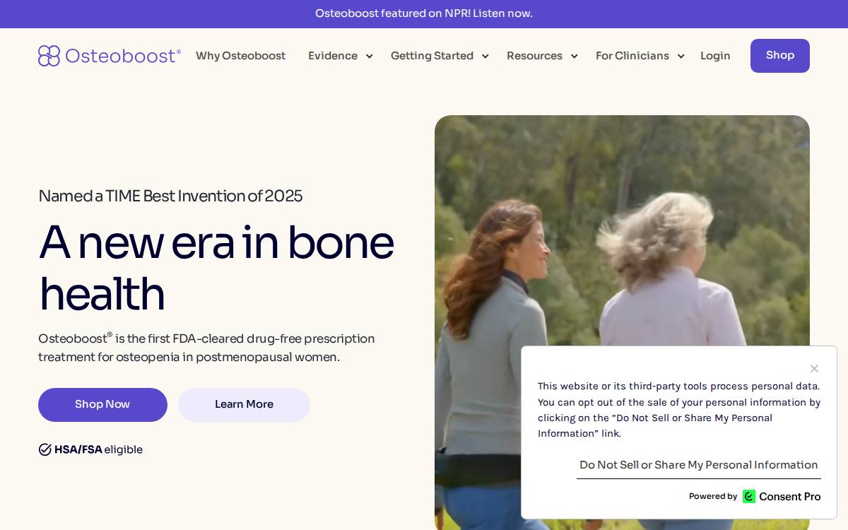 Osteoboost website preview