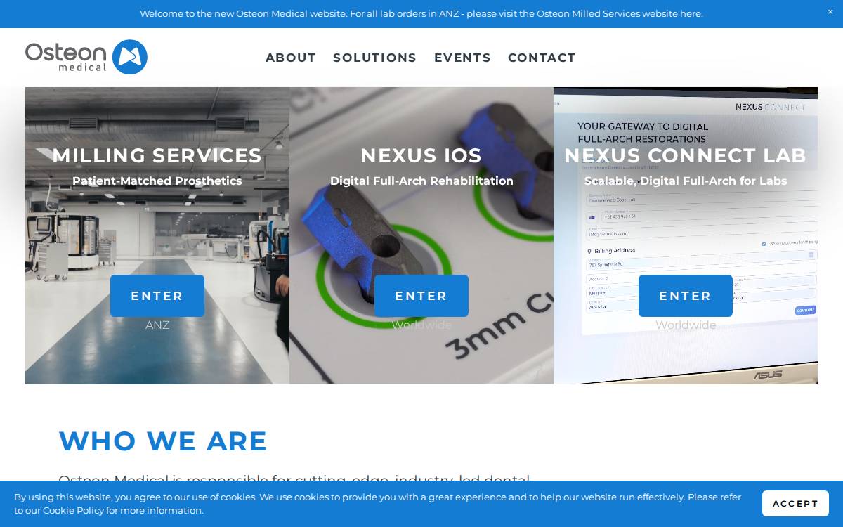Osteon Medical website preview