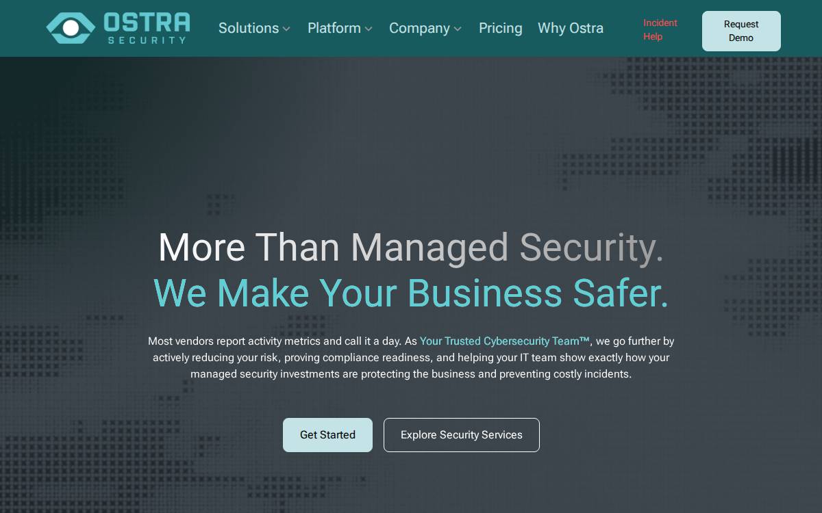 Ostra Security website preview