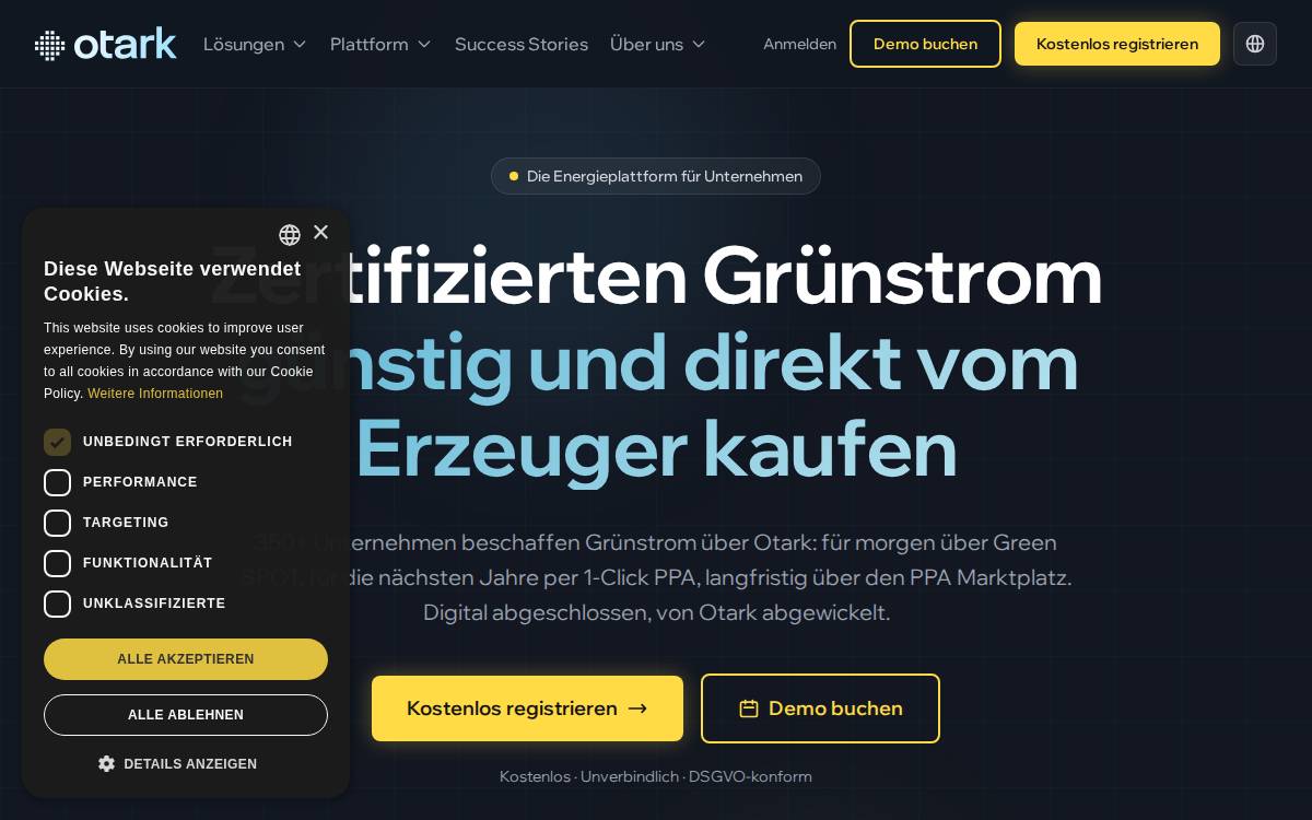 Otark website preview