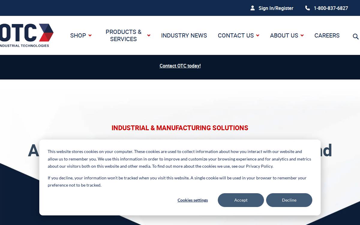 Otcindustrial website preview