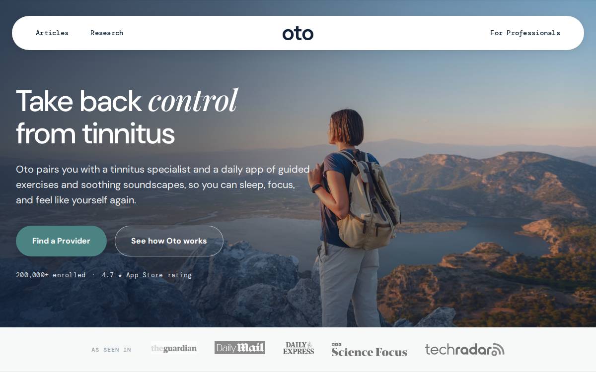 Oto website preview