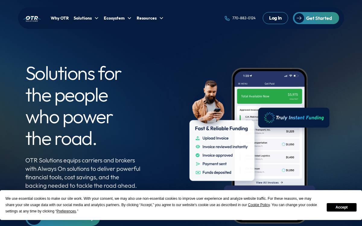 OTR Solutions website preview