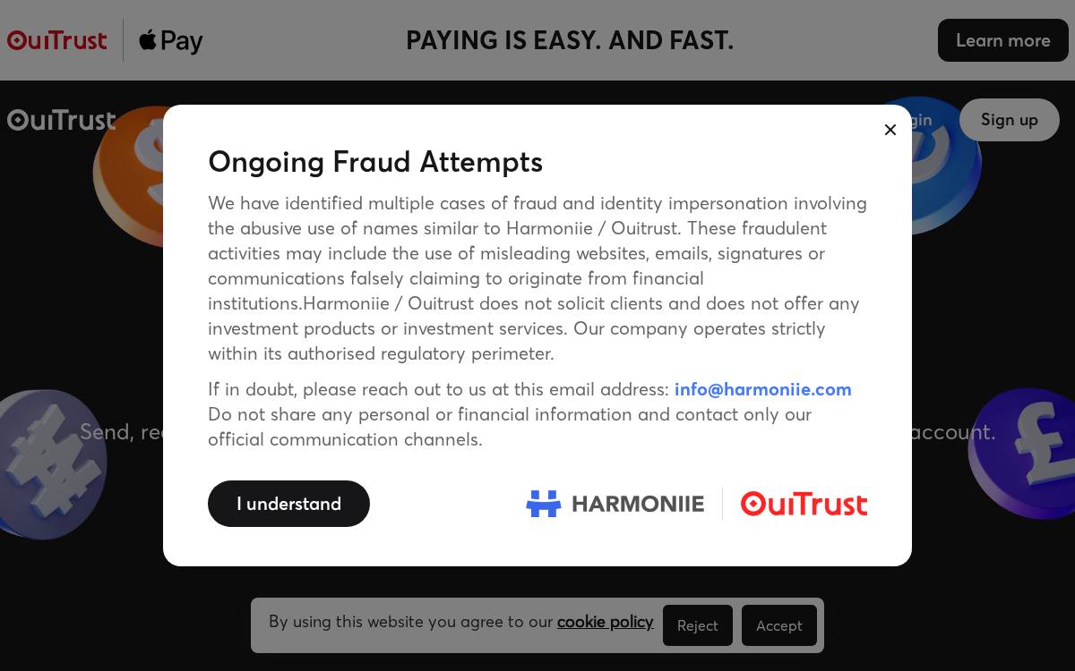 Ouitrust website preview