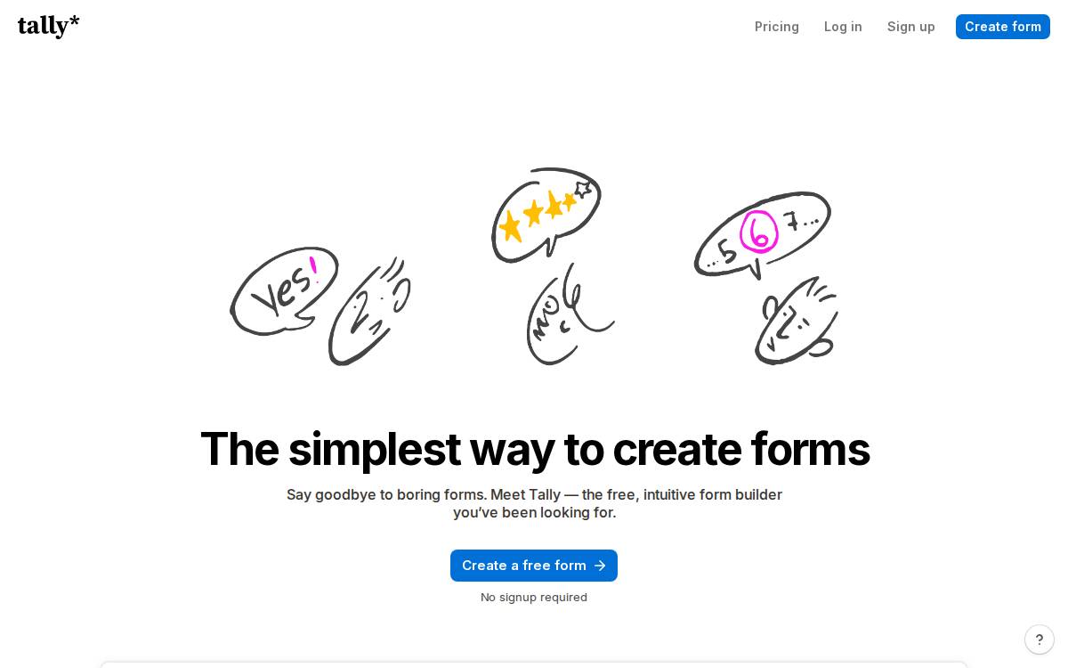 our form website preview
