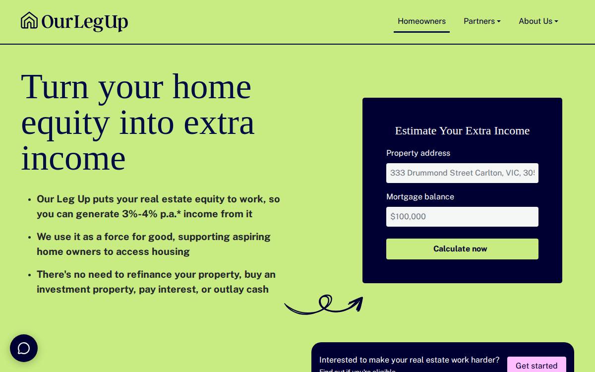 Our Leg Up website preview