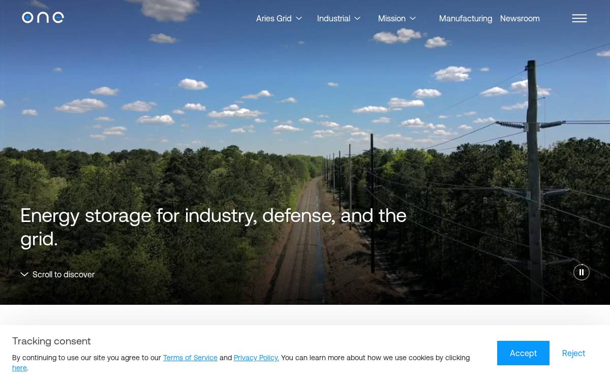Our Next Energy Inc. (ONE) website preview