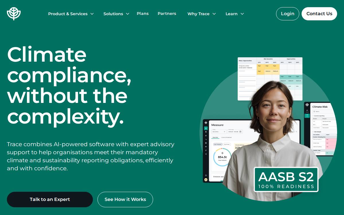 Our Trace website preview