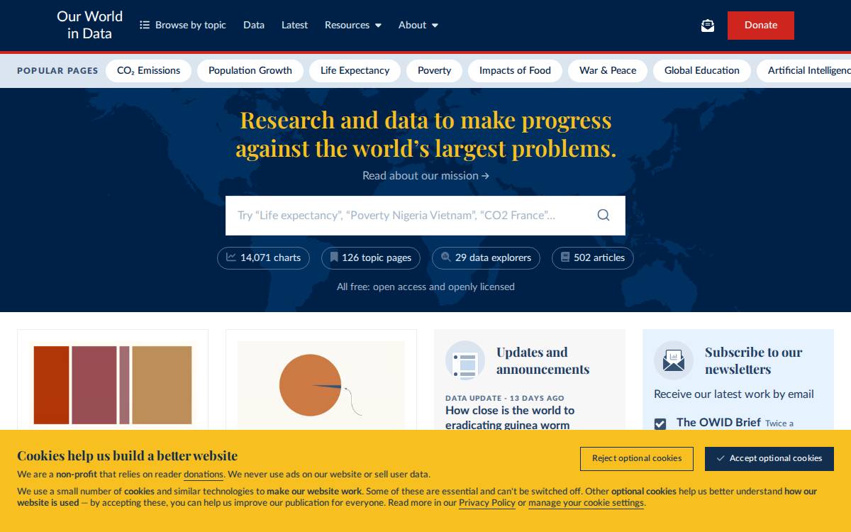 Our World in Data website preview