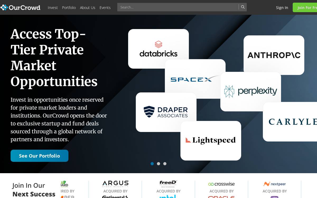 OurCrowd website preview