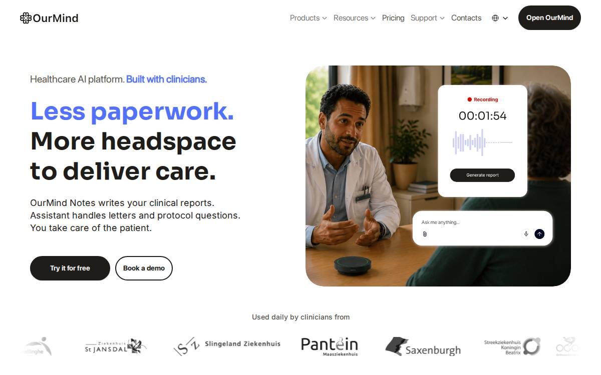 OurMind website preview