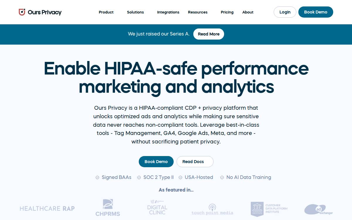 Ours Privacy website preview