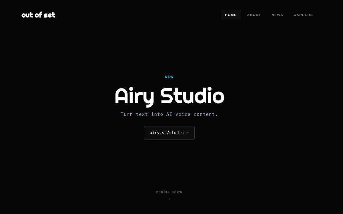 Out of Set Inc. website preview