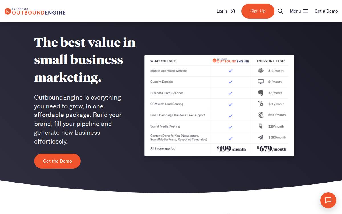 Outbound Engine website preview