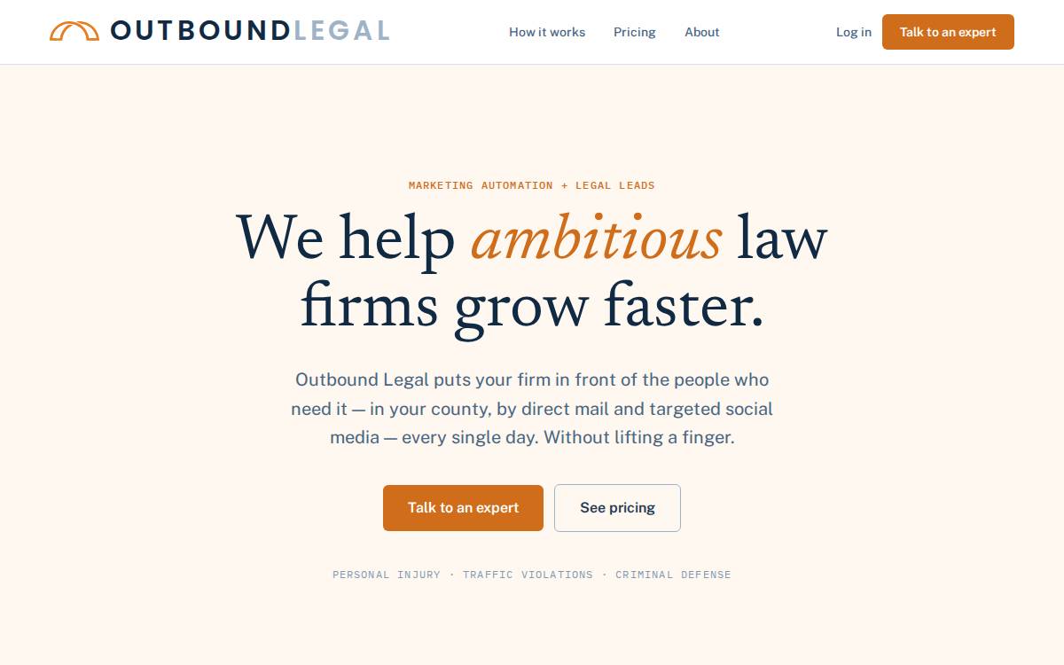 Outbound Legal website preview