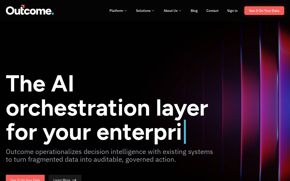 Outcome website preview