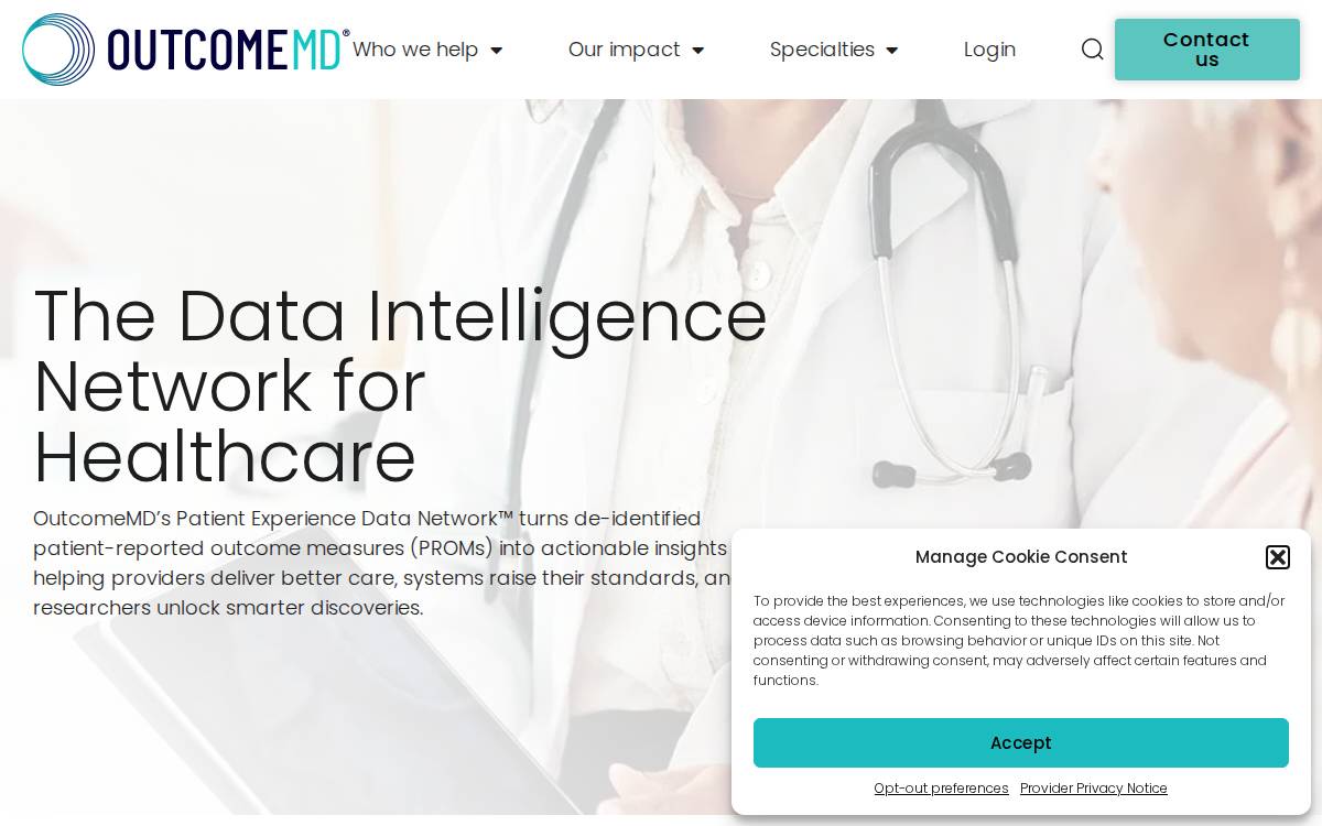 Outcomemd website preview