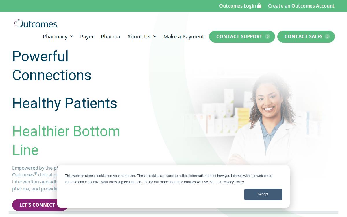 Outcomes website preview