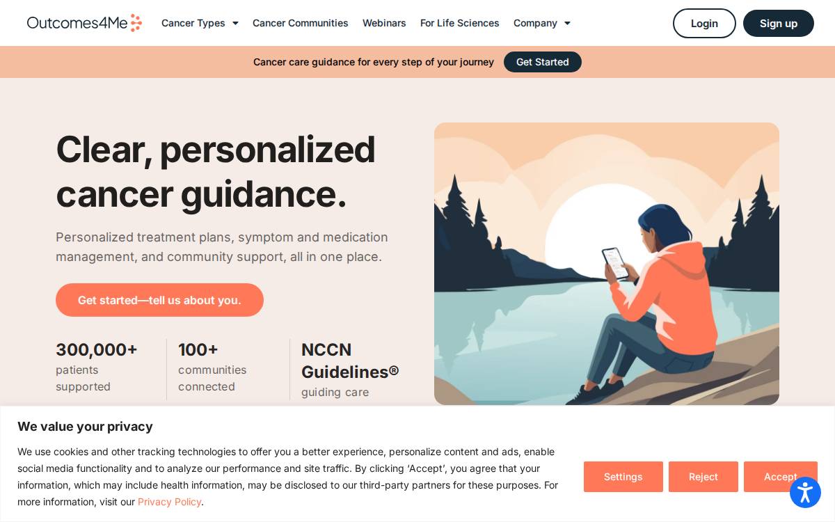Outcomes4Me website preview