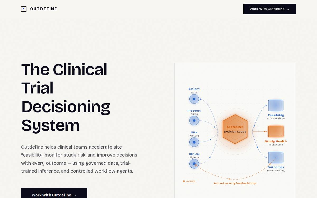 Outdefine website preview