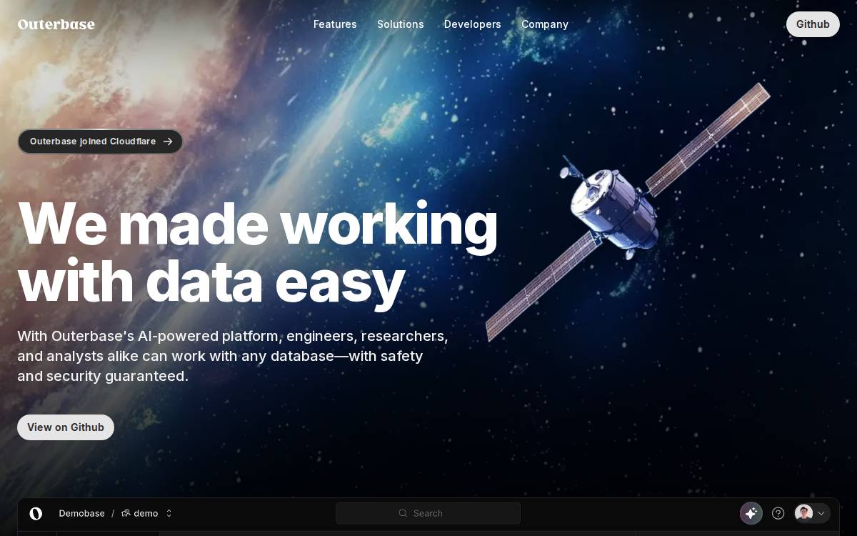 Outerbase website preview