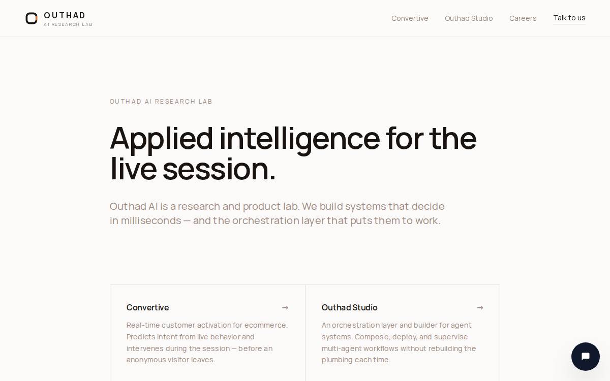 Outhad website preview