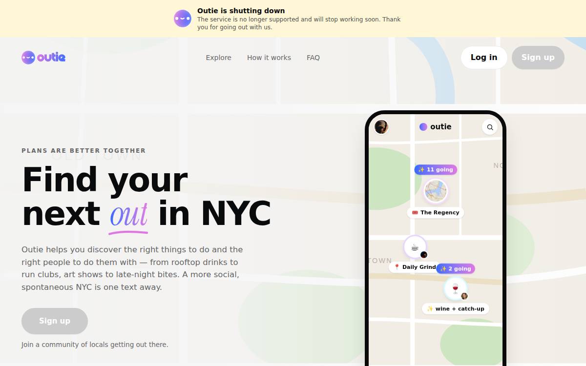 Outie website preview