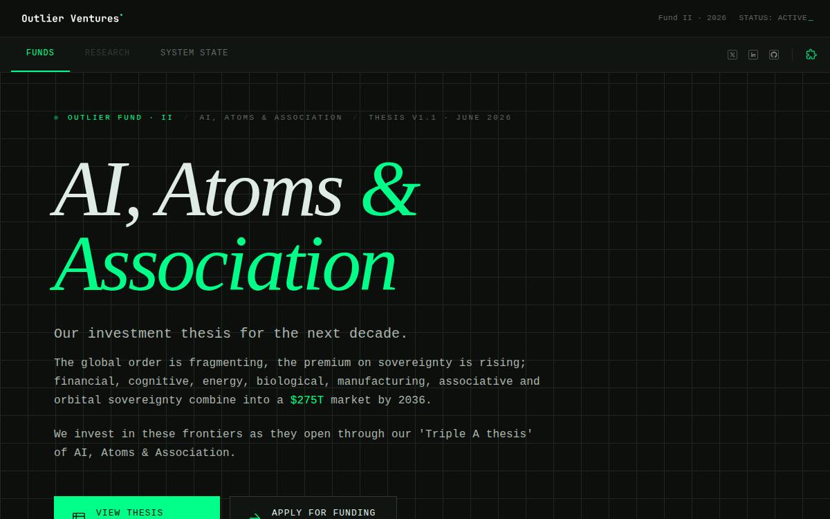 Outlier ventures website preview