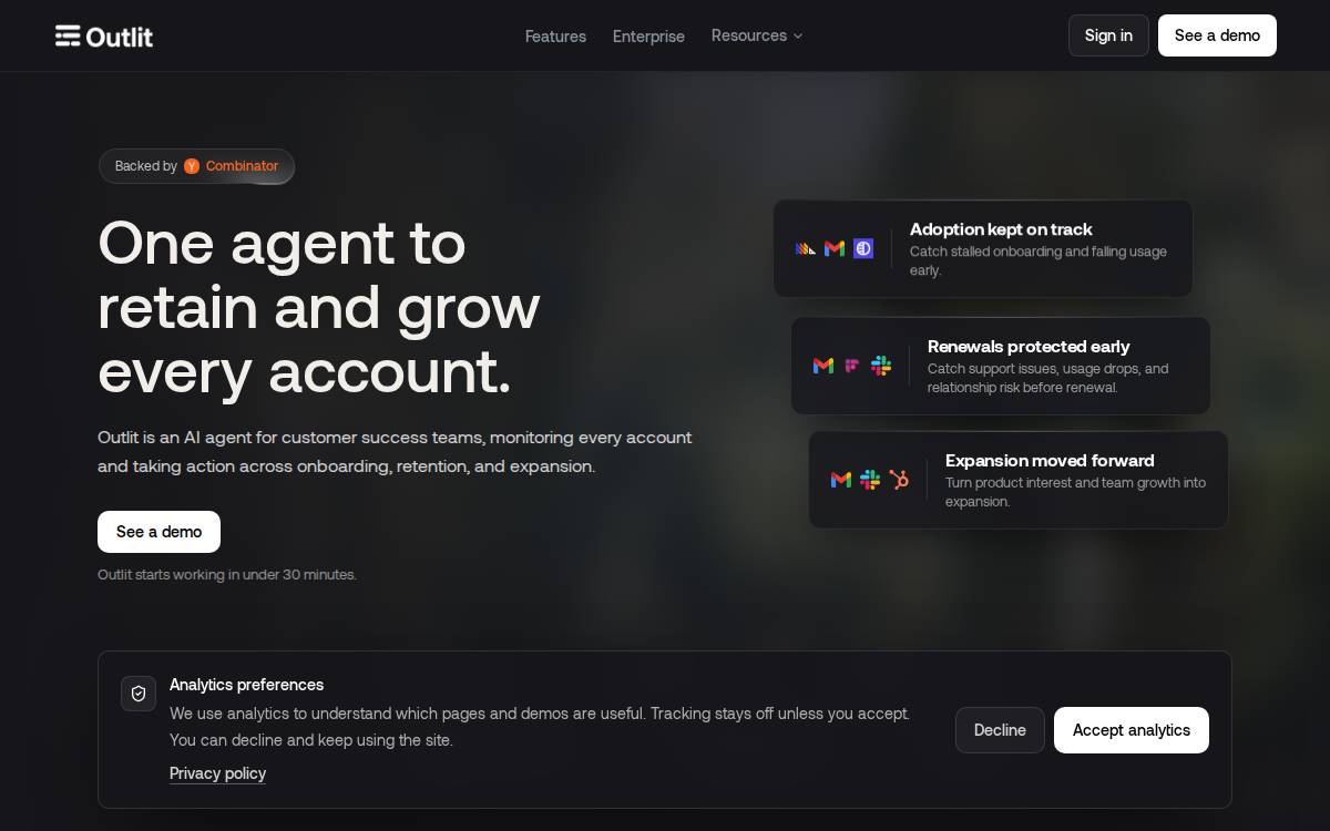 Outlit website preview