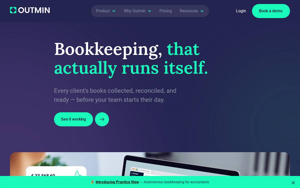 Outmin website preview