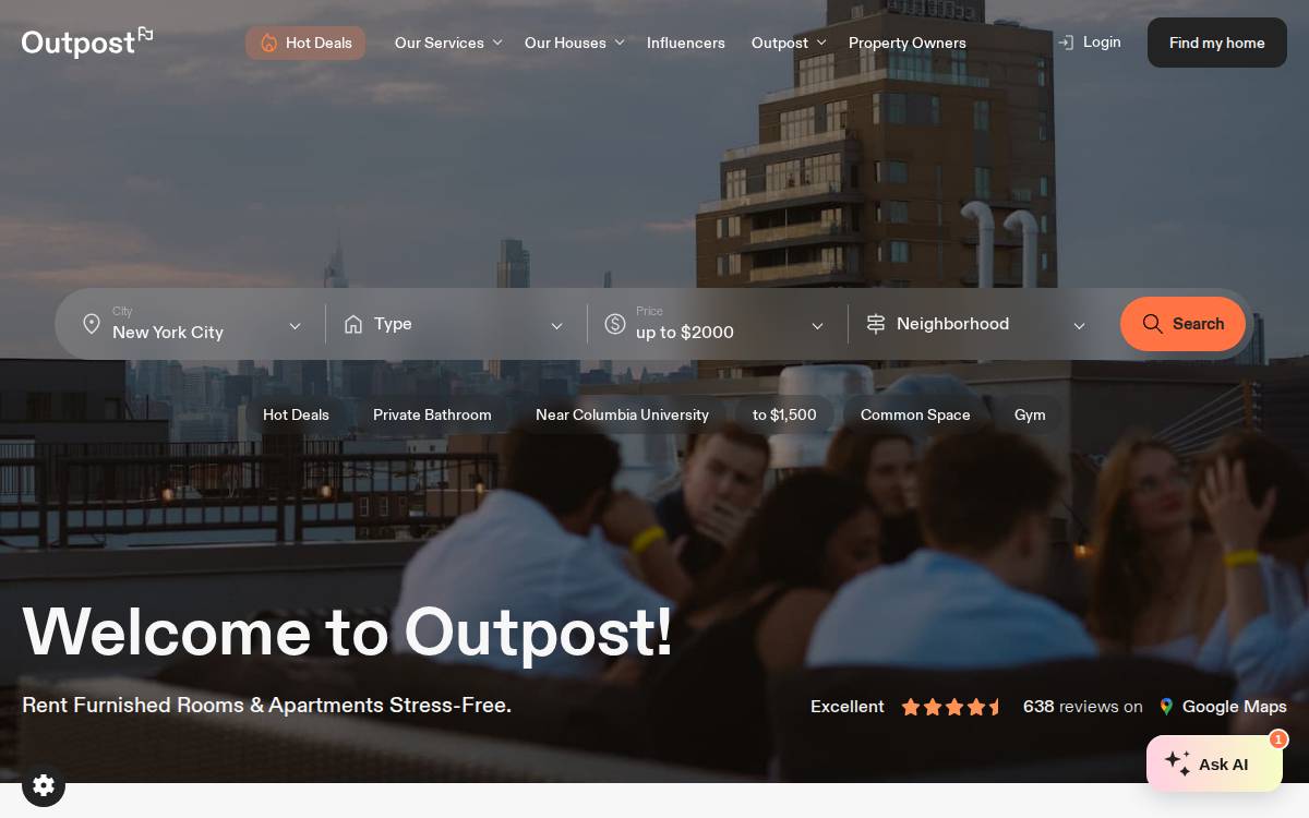 Outpost Club website preview