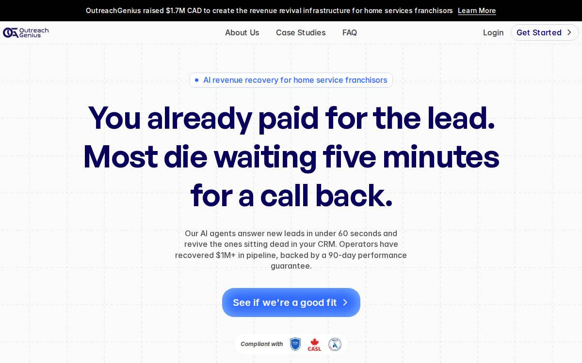 OutreachGenius website preview