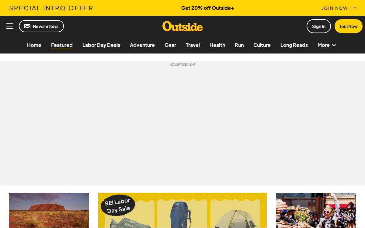 Outsideonline website preview