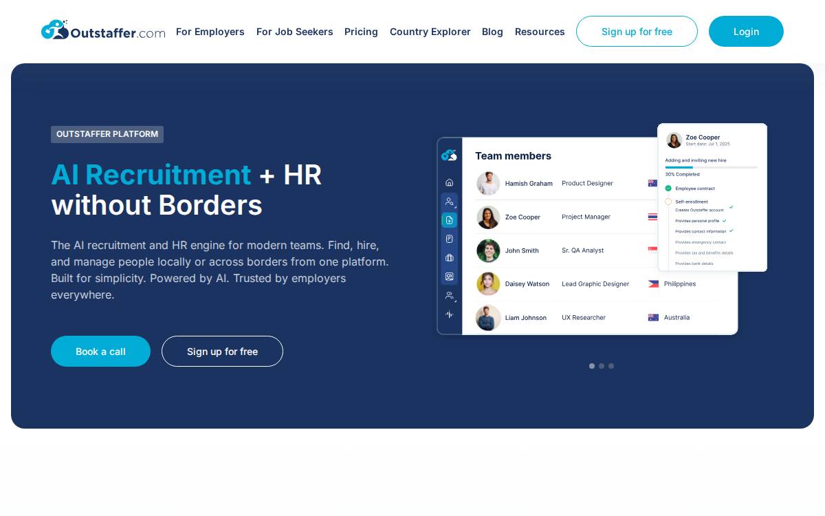 Outstaffer website preview