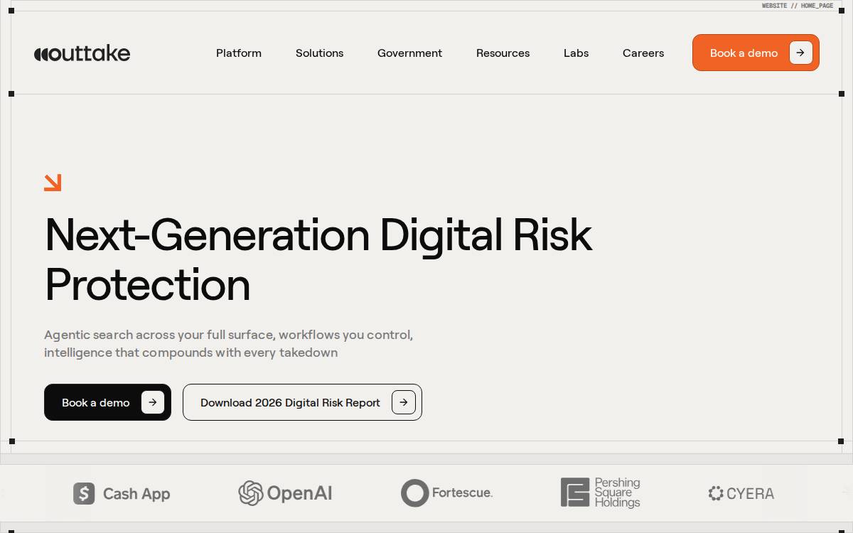 Outtake website preview
