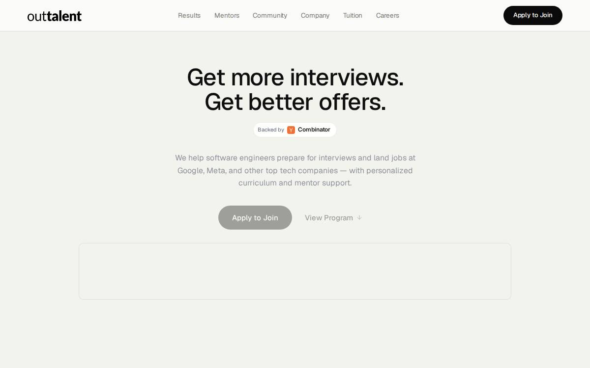 Outtalent website preview