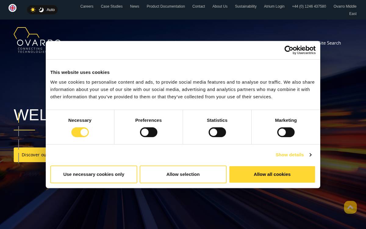 Ovarro website preview