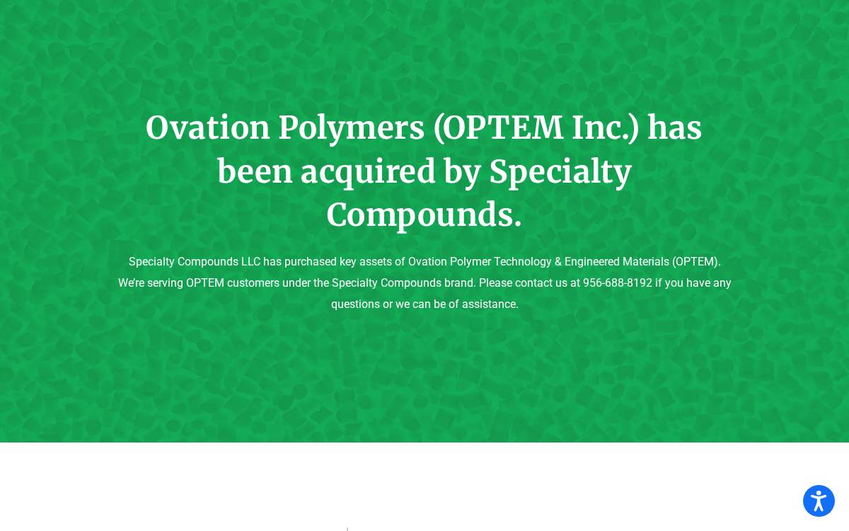 Ovation Polymers website preview