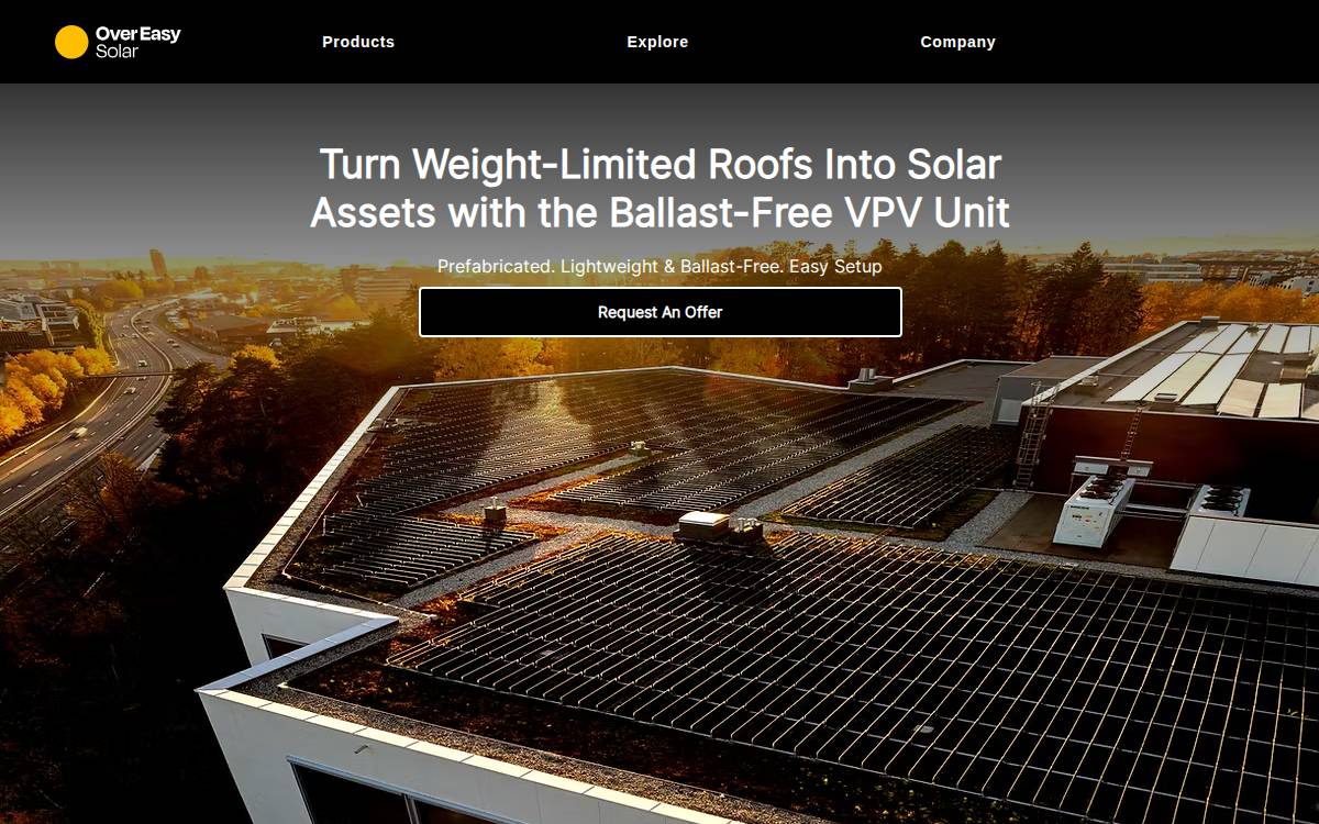 Over Easy Solar website preview