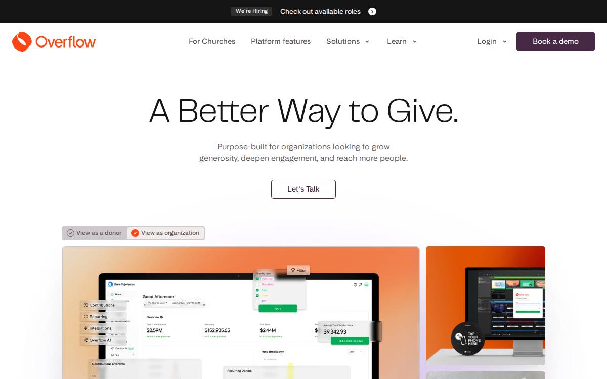 Overflow website preview