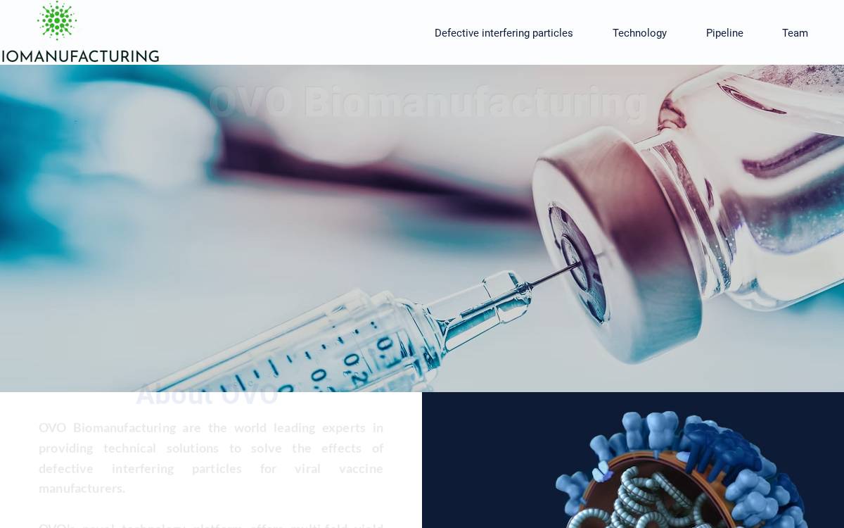 Ovobiomanufacturing website preview