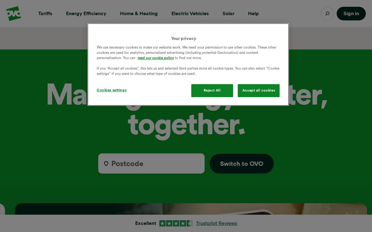 Ovoenergy website preview