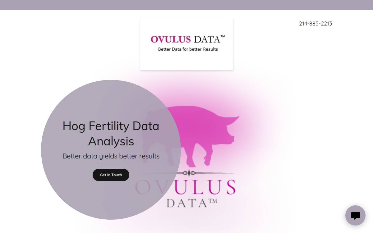 Ovulusdata website preview